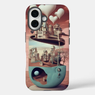 Surrealismus Surrealismus Burg Fantasy Landschaft iPhone 16 Hülle