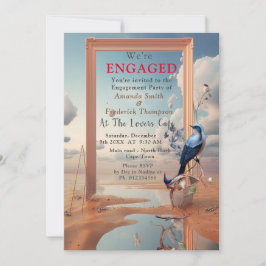 Surrealist Art mit Blume & Vögeln Einladung