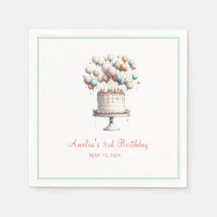 Surrealist, Niedliche Balloons und Geburtstagskuch Serviette