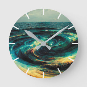 Surrealistic A Galaxy Of Ocean Runde Wanduhr