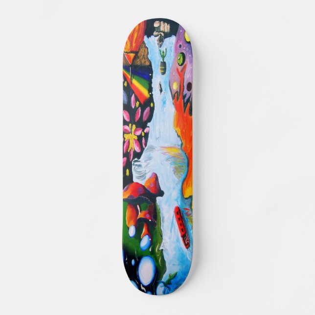 Surrealistic Dali Style Mushroom Wonderland Skateboard (Vorderseite)
