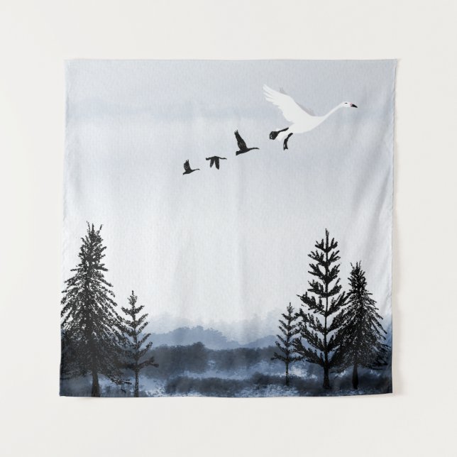 Surrealistic winter landscape wandteppich (Vorderseite)