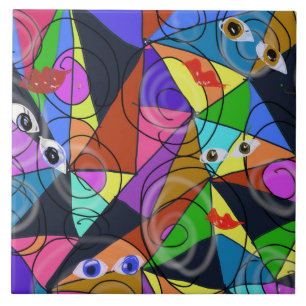 Surrealistische abstrakte geometrische Muster mit  Fliese