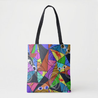 Surrealistische abstrakte geometrische Muster mit Tasche