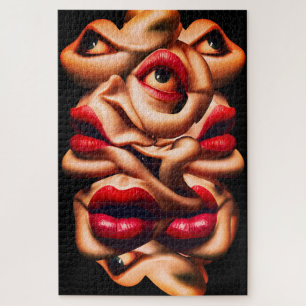 Surrealistische abstrakte Gesichter, kühner Expres