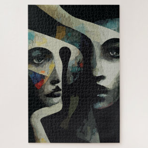 Surrealistische abstrakte verflochtene Gesichter
