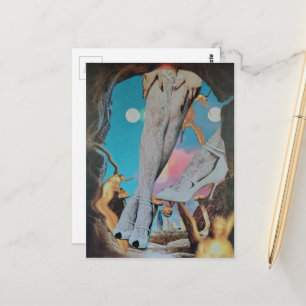 Surrealistische Beine in Spitze und Absätzen Colla Postkarte