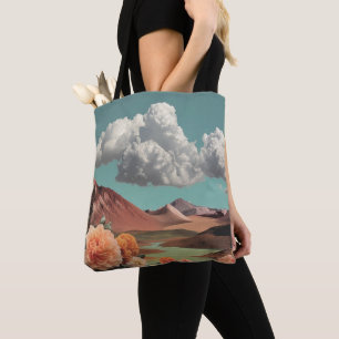 Surrealistische Blumen-Berglandschaft mit dramatis Tasche