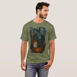 Surrealistische dunkle Stadtlandschaft Kunst Geist T-Shirt