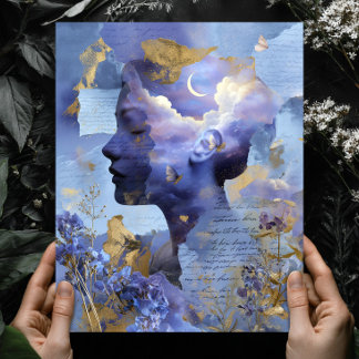 Surrealistische Fantasy-Himmelsnacht-Himmel-Wandku Poster