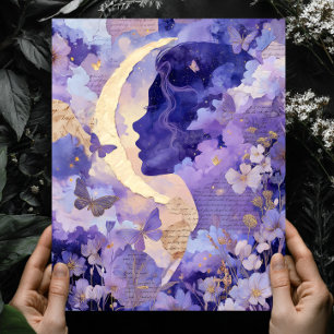 Surrealistische Fantasy-Mond-Himmels-Nacht-Himmel- Poster