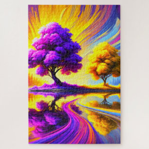 Surrealistische farbenfrohe Baumlandschaft