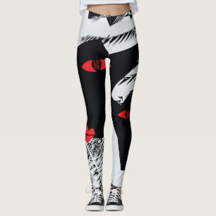 Surrealistische Gesichter: künstlerische menschlic Leggings