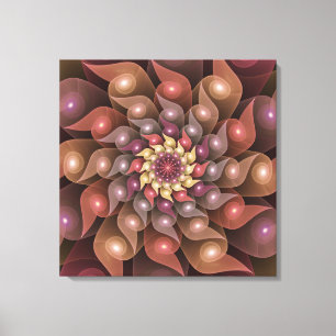 Surrealistische glänzende Blumen moderne abstrakte Leinwanddruck