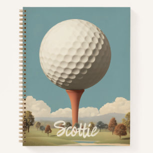 Surrealistische Golfball-Landschaft Notizbuch