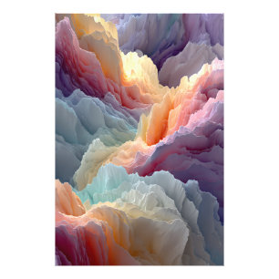 Surrealistische Pastell-Regenbogenberge Fantasy-La Fotodruck