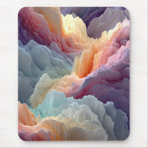 Surrealistische Pastell-Regenbogenberge Fantasy-La Mousepad