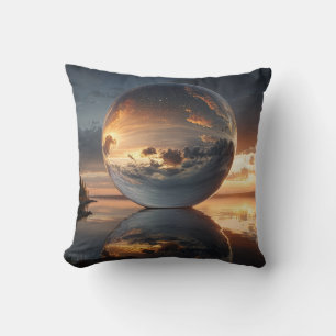 Surrealistische reflektierende Kugel mit Sonnenunt Kissen