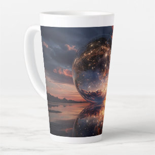 Surrealistische reflektierende Kugel mit Sternen Milchtasse