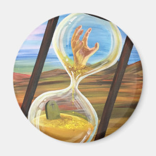 Surrealistische Sanduhr Memento Mori Gothic Wüsten Magnet