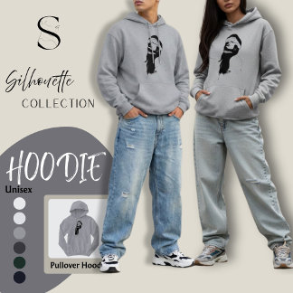 Surrealistische Silhouette Kunst Hoodie schwarz un