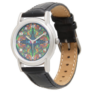 Surrealistische verdrehte trippige Augen-Visionär- Armbanduhr