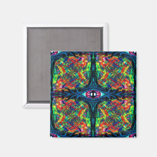 Surrealistische verdrehte trippige Augen-Visionär- Magnet