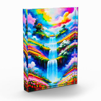 Surrealistische Wasserfall-Fantasie-Kunst Fotoblock