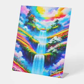 Surrealistische Wasserfall-Fantasie-Kunst Sockelschild