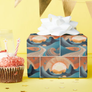 Surrealistische Wüsten-Sonnenuntergangs-Abstraktio Geschenkpapier