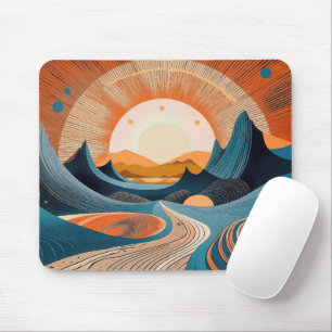 Surrealistische Wüsten-Sonnenuntergangs-Abstraktio Mousepad