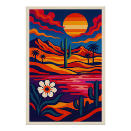 Surrealistische Wüstenlandschaft Poster