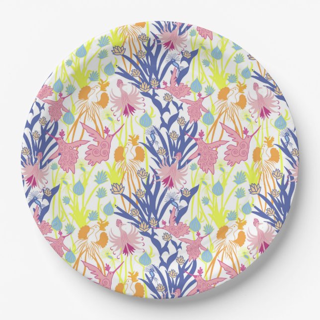 Surrealistischer Garten Pappteller (Vorderseite)