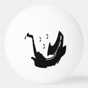 Surrealistischer Saxophonspieler Tischtennisball