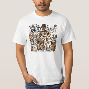 Surrealistisches 1920er Zirkus-Punk-Grafik-T-Shirt T-Shirt