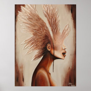 Surrealistisches Engelsflügel-Porträt Poster
