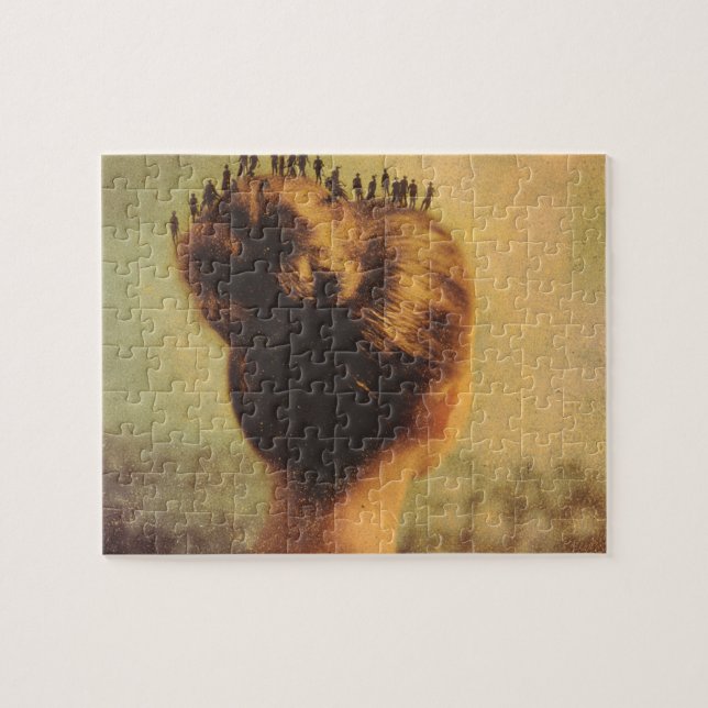 Sürrealistisches Haar mit winzigen Menschen (Horizontal)