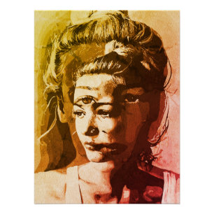 Surrealistisches Multi-Augen-Porträt – Abstrakte p Poster
