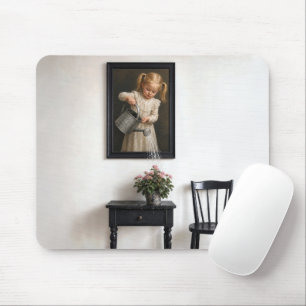 Surrealistisches Porträt eines jungen Mädchens, da Mousepad