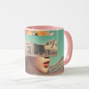 Surrealistisches Porträt mit architektonischer Lan Tasse