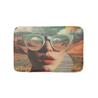 Surrealistisches Porträt mit Brille, die Wüste wid
