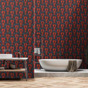 Surrealistisches Tierdesign mit Hummer-Muster. Tapete