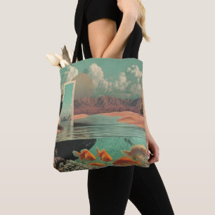 Surrealistisches Tor in der Wüste mit Unterwasser Tasche