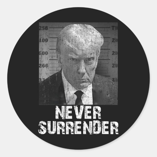 Surrender Pro Trump Runder Aufkleber (Vorderseite)