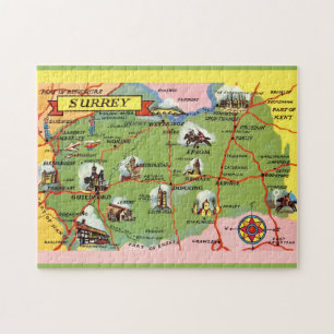 Surrey England 11x14 Karte