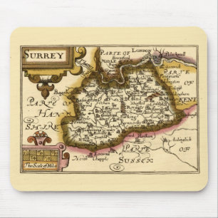 Surrey Landkreis England Altes Antiquariat Atlas K Mousepad