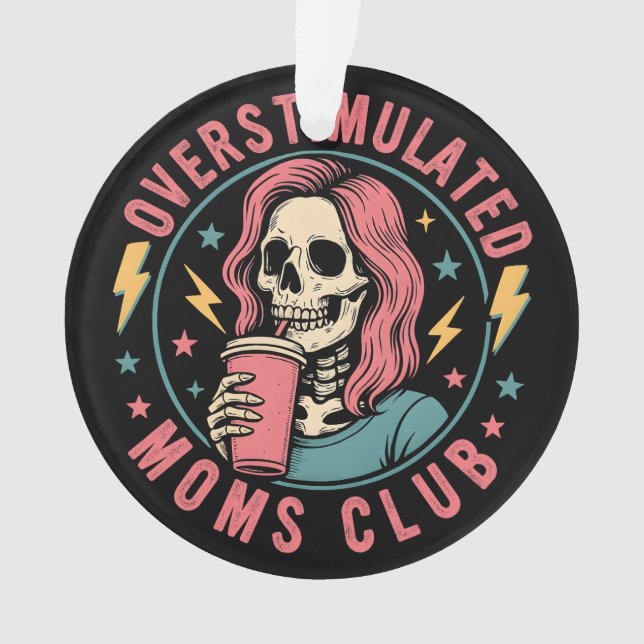 Surstimulé Moms Club Crâne Messy Maman Vie (devant)