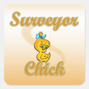 Surveyor Chick Quadratischer Aufkleber