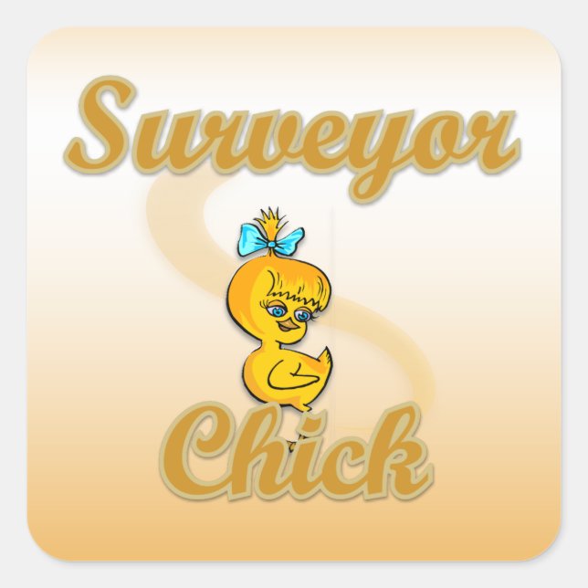 Surveyor Chick Quadratischer Aufkleber (Vorderseite)