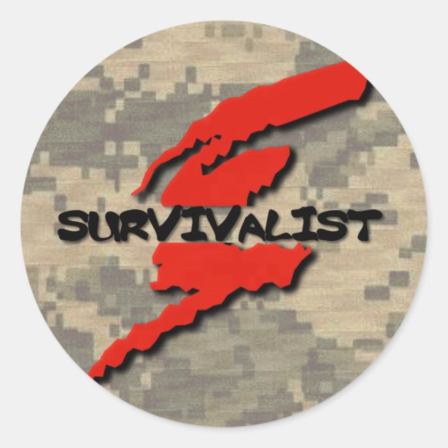 Survivalist Prepper Runder Aufkleber (Vorderseite)